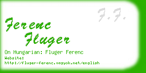 ferenc fluger business card